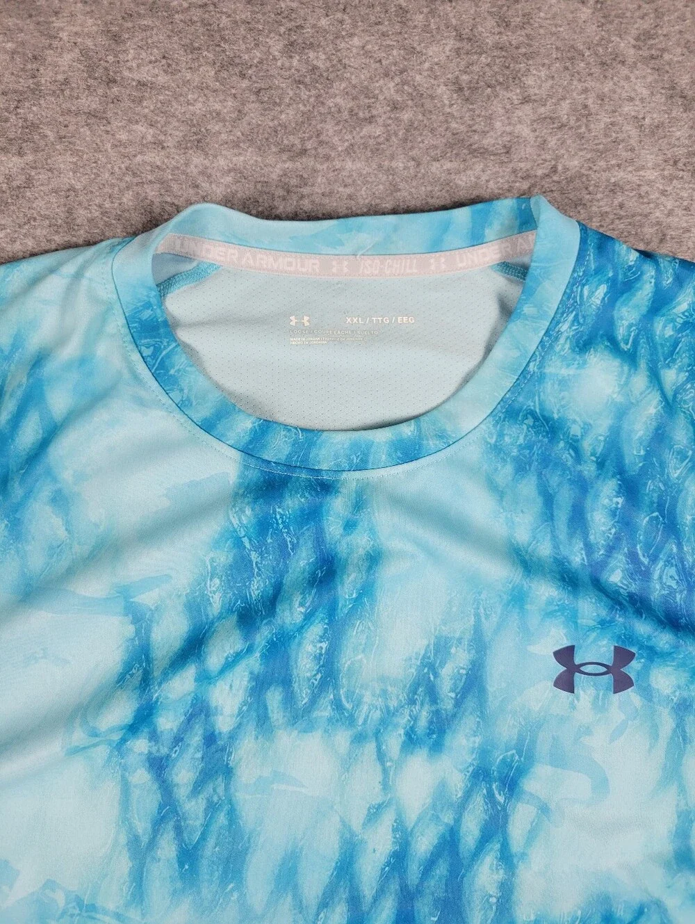 Under Armour Iso-Chill Blue Quick Dry Performance Long Sleeve Shirt Men Size XXL